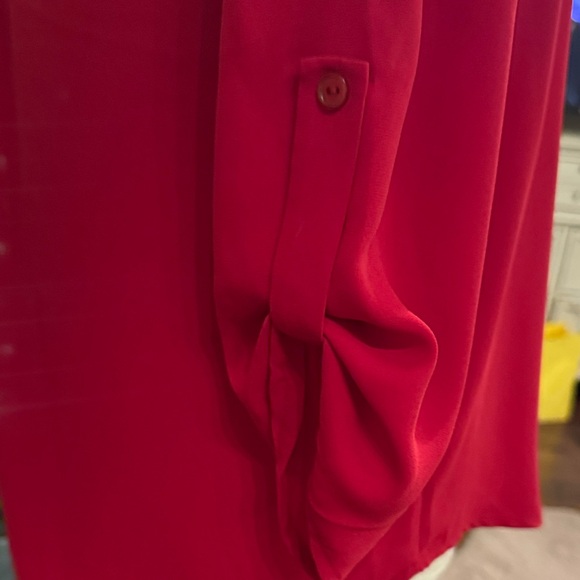 Lush Nordstrom Women's Red V-Neck Blouse quarter length sleeve shirt XS extra sm - Picture 5 of 9